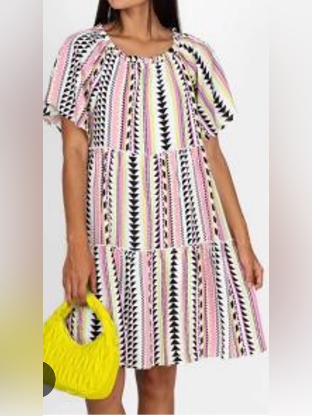 Savanna Jane Pink & Black Geometric Maxi Dress-NWT
